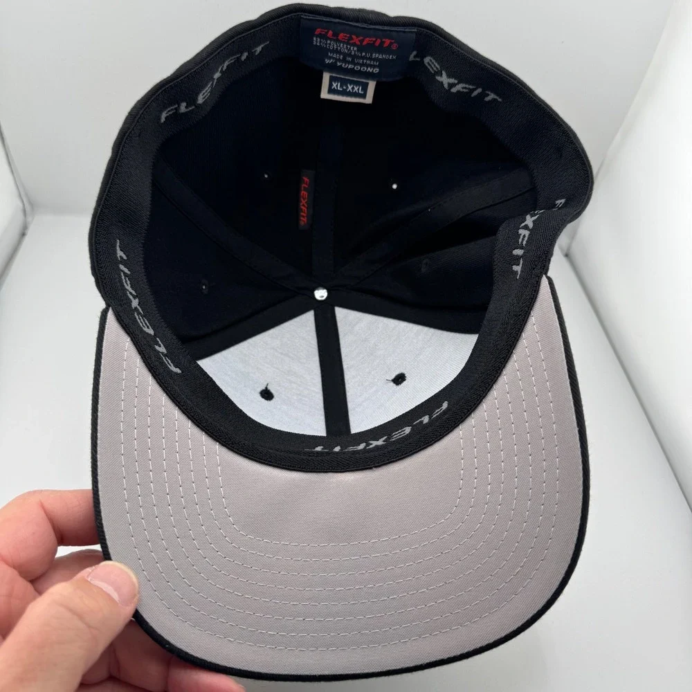 Flexfit Yupoong Baseball Cap Mens XL/XXL Black Excellent Stretch Fit Hat